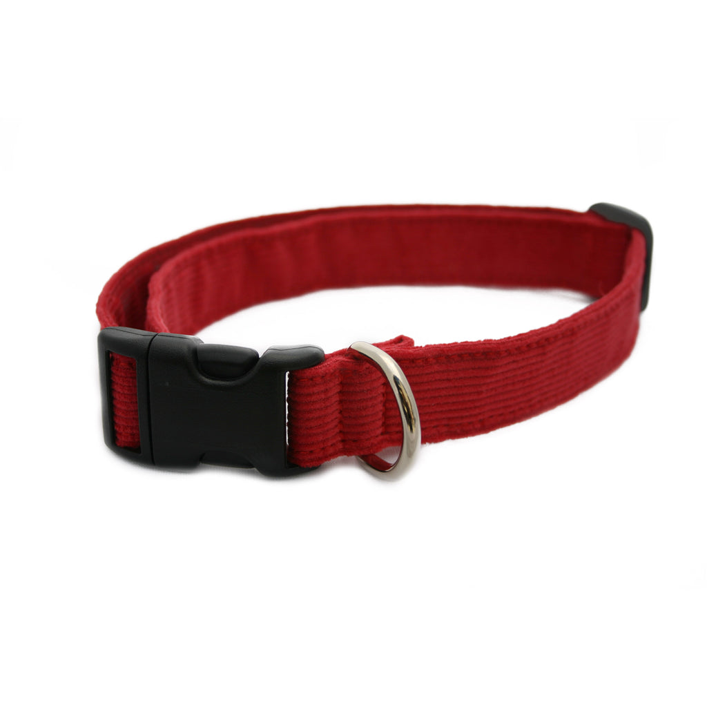 Hemp Corduroy Dog Collar Red