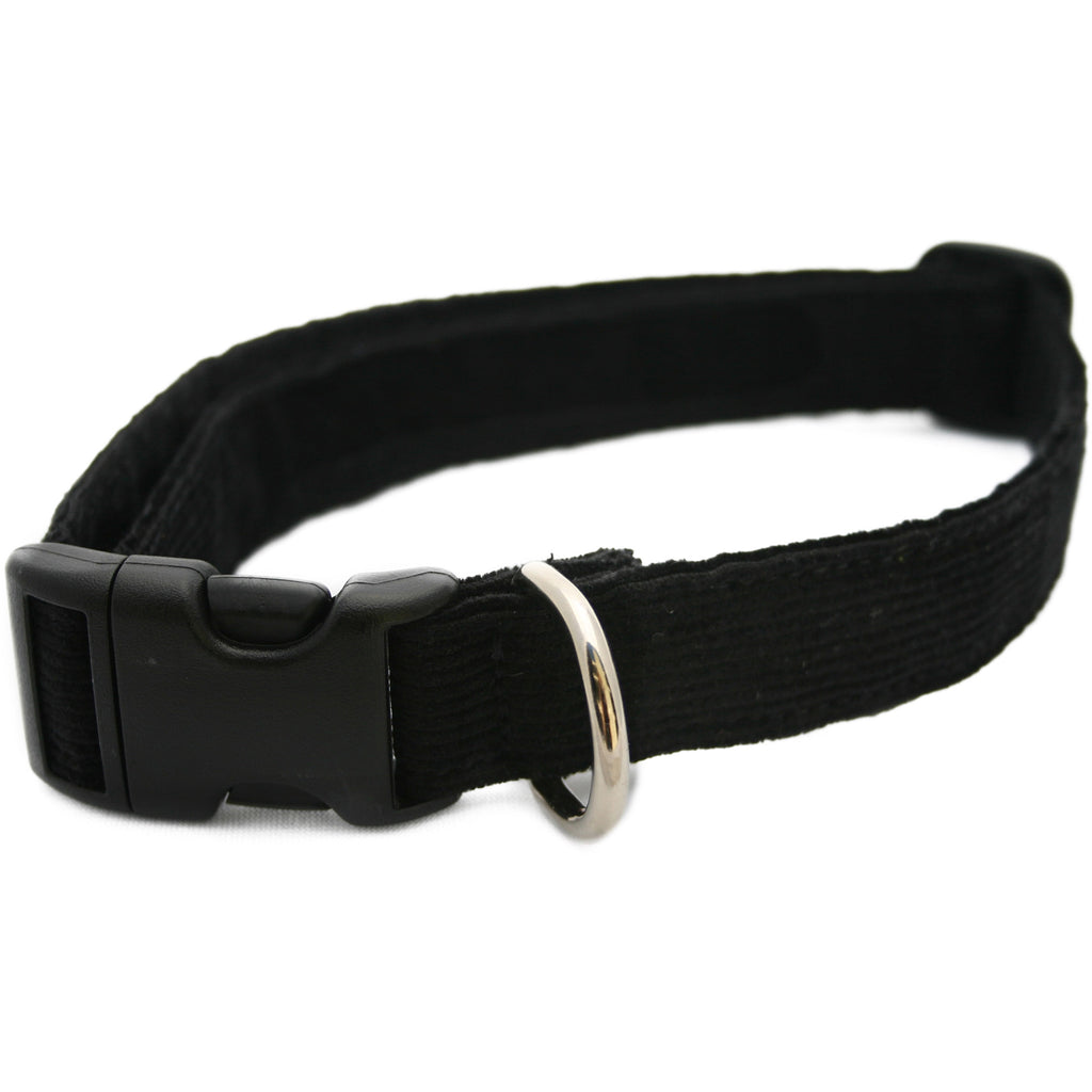 Hemp Corduroy Dog Collar Black