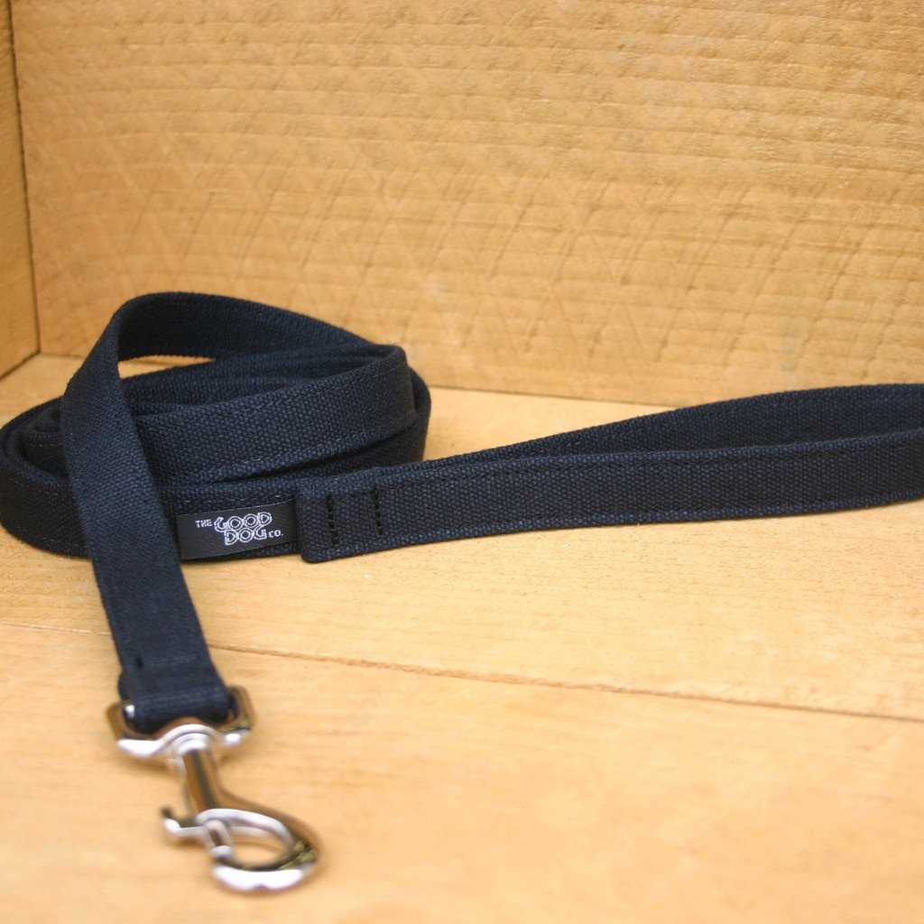 Hemp Dog Leash 6' Black Canvas The Good Dog Company