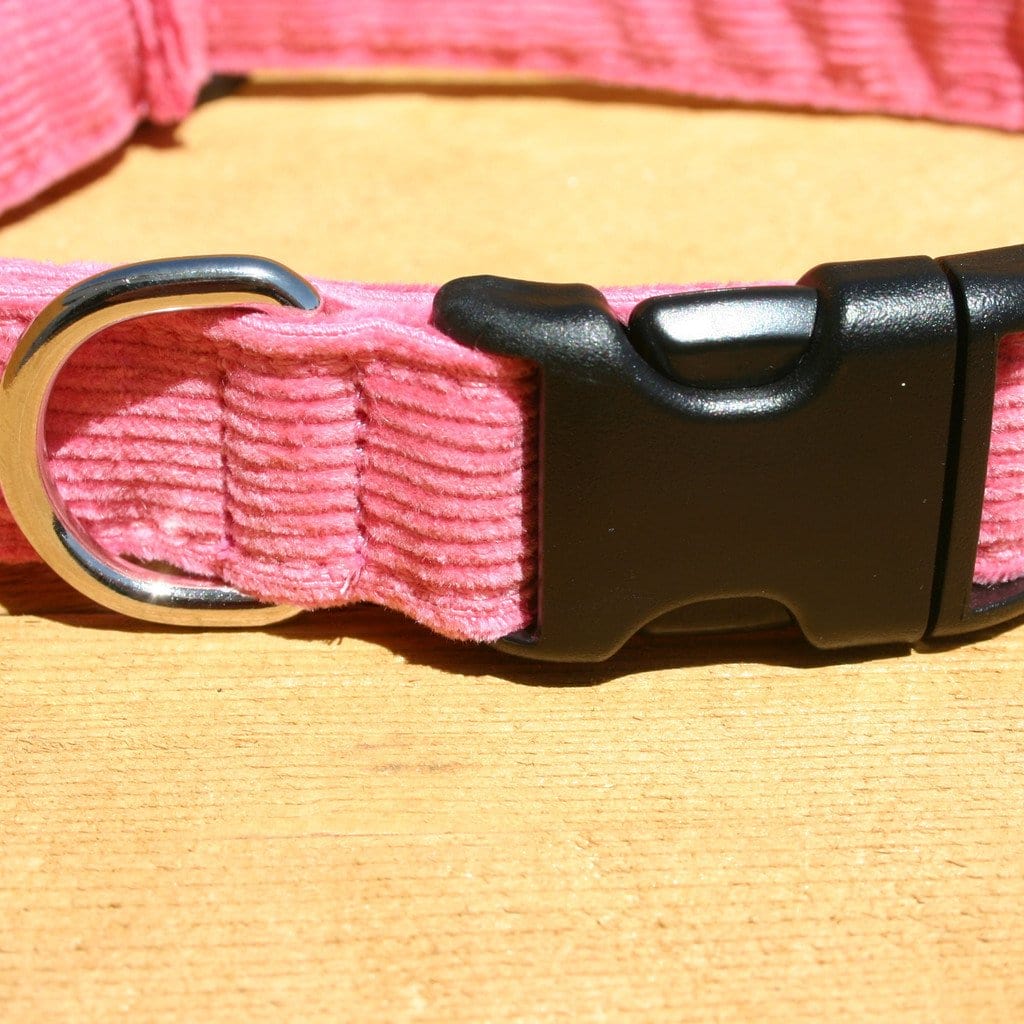 Hemp Dog Collar Pink Corduroy