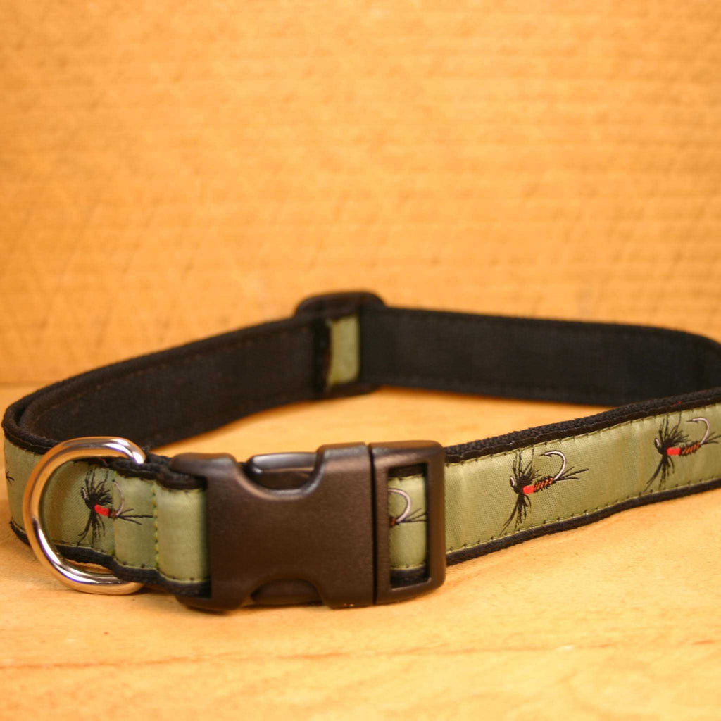 Hemp Dog Collar Olive Fly