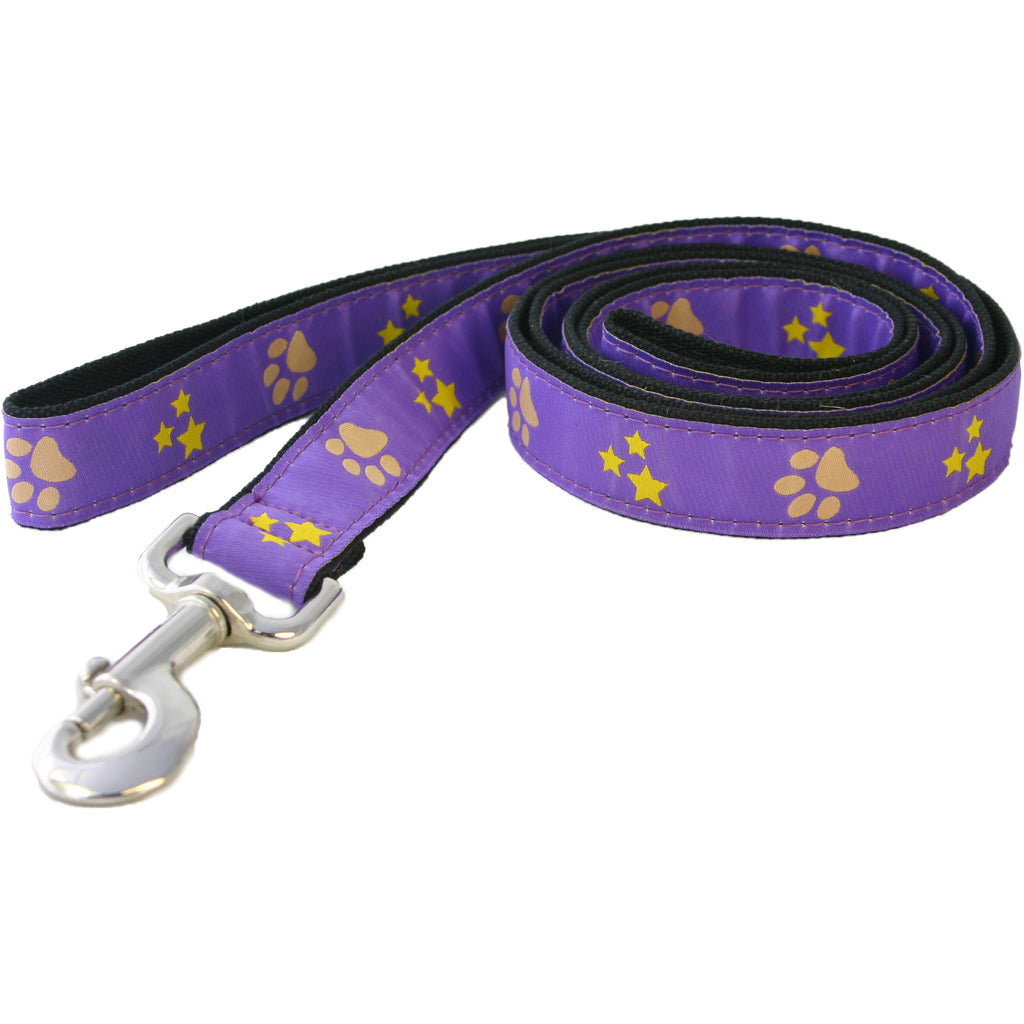 Hemp Dog Leash 6' Paws and Stars