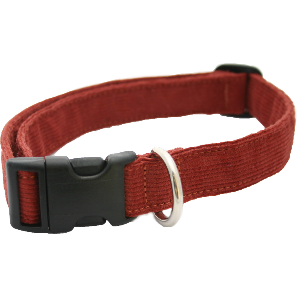 Hemp Corduroy Dog Collar Rust