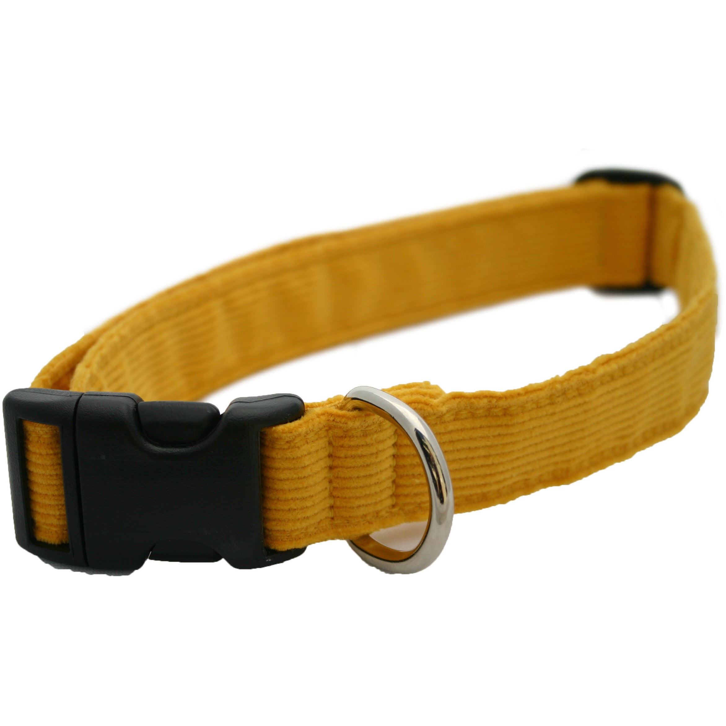 Hemp Corduroy Dog Collar - No Pattern (1 Extra Large Marigold)