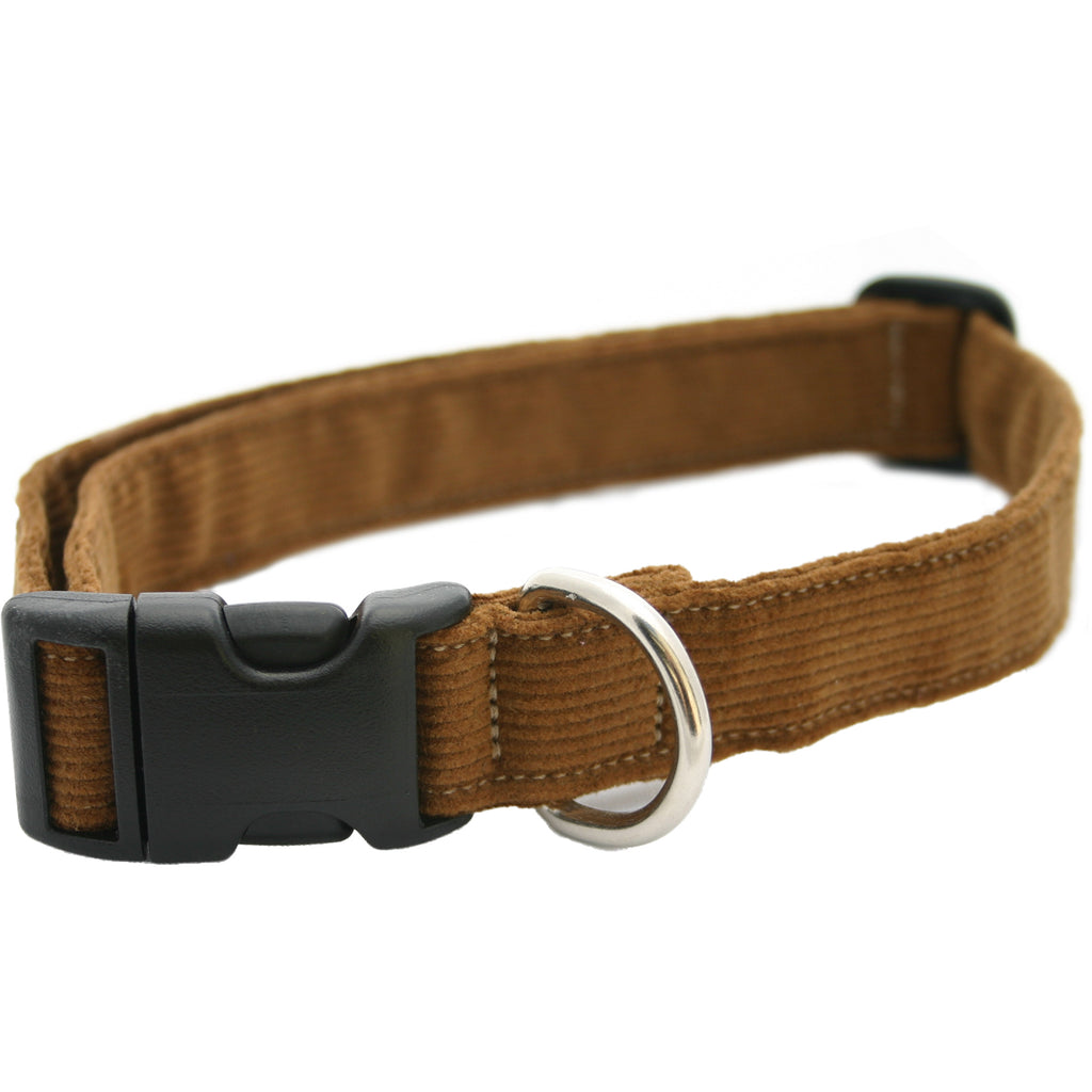 Hemp Corduroy Dog Collar Bronze