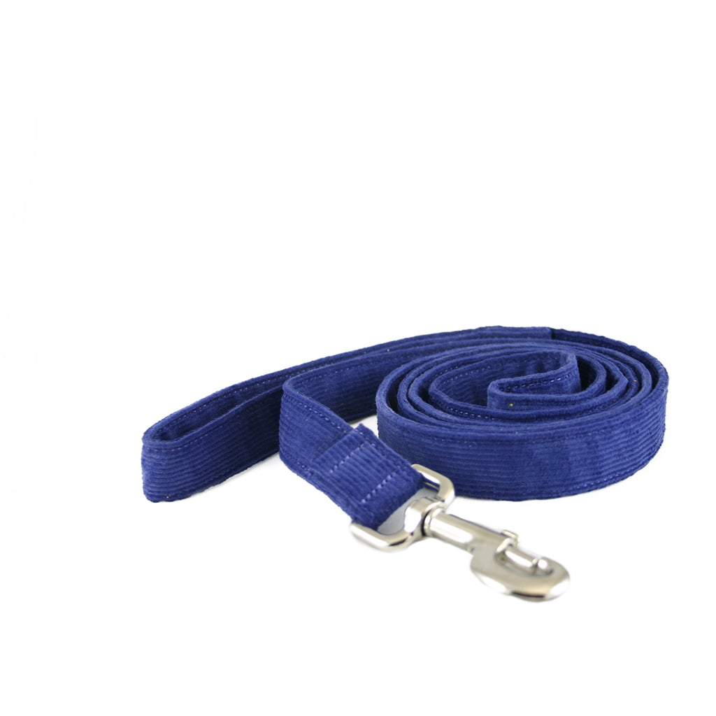 Hemp Corduroy 6' Dog Leash Blue