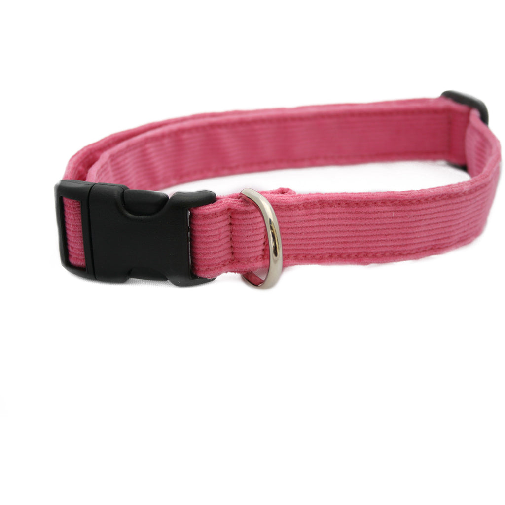 Hemp Corduroy Dog Collar Pink