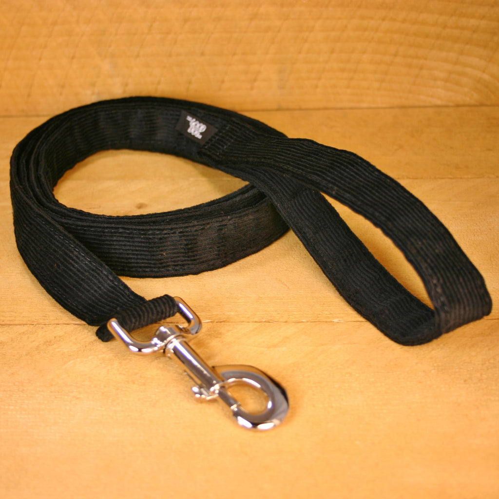 Hemp Dog Leash Black Corduroy