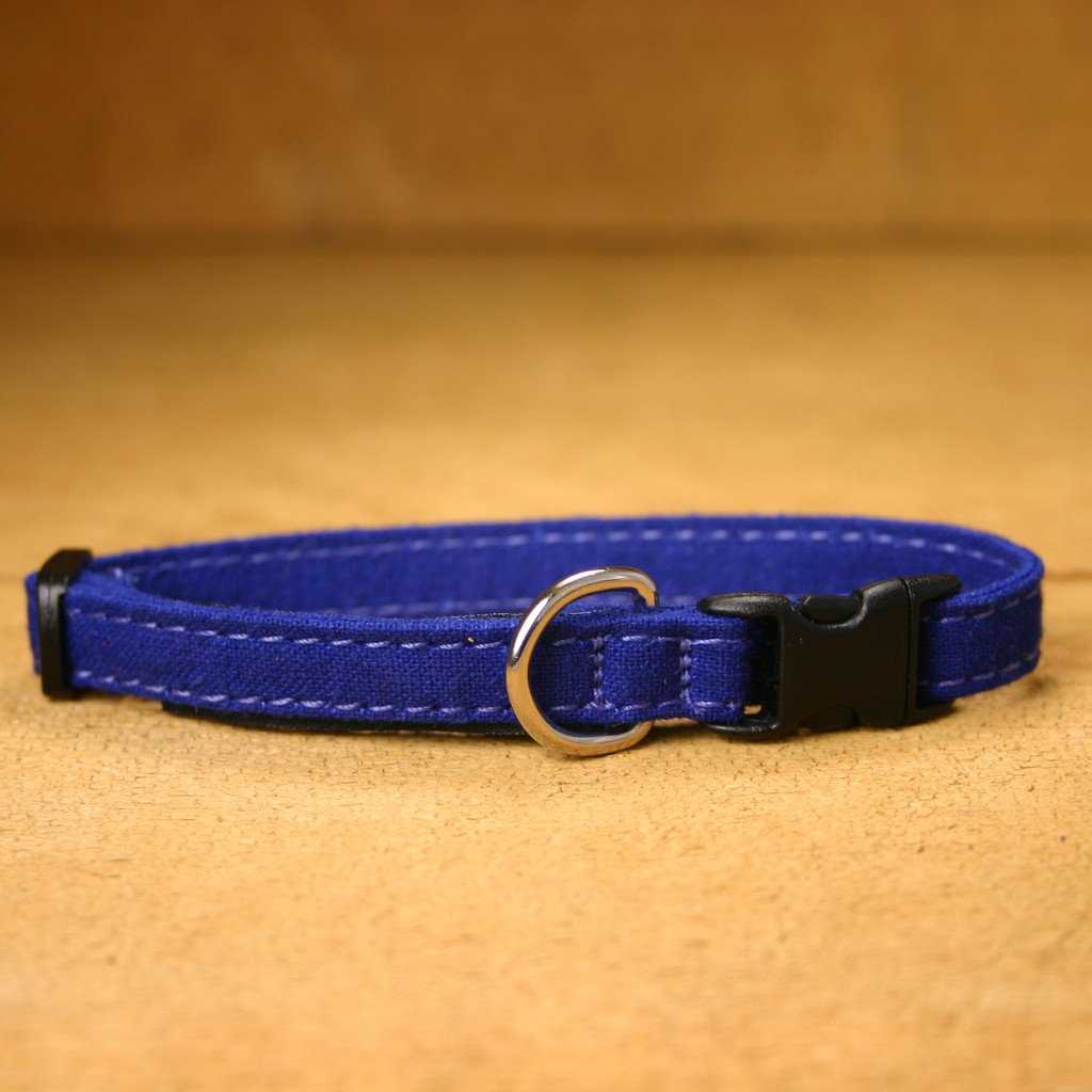 Hemp Toy Dog Collar Blue