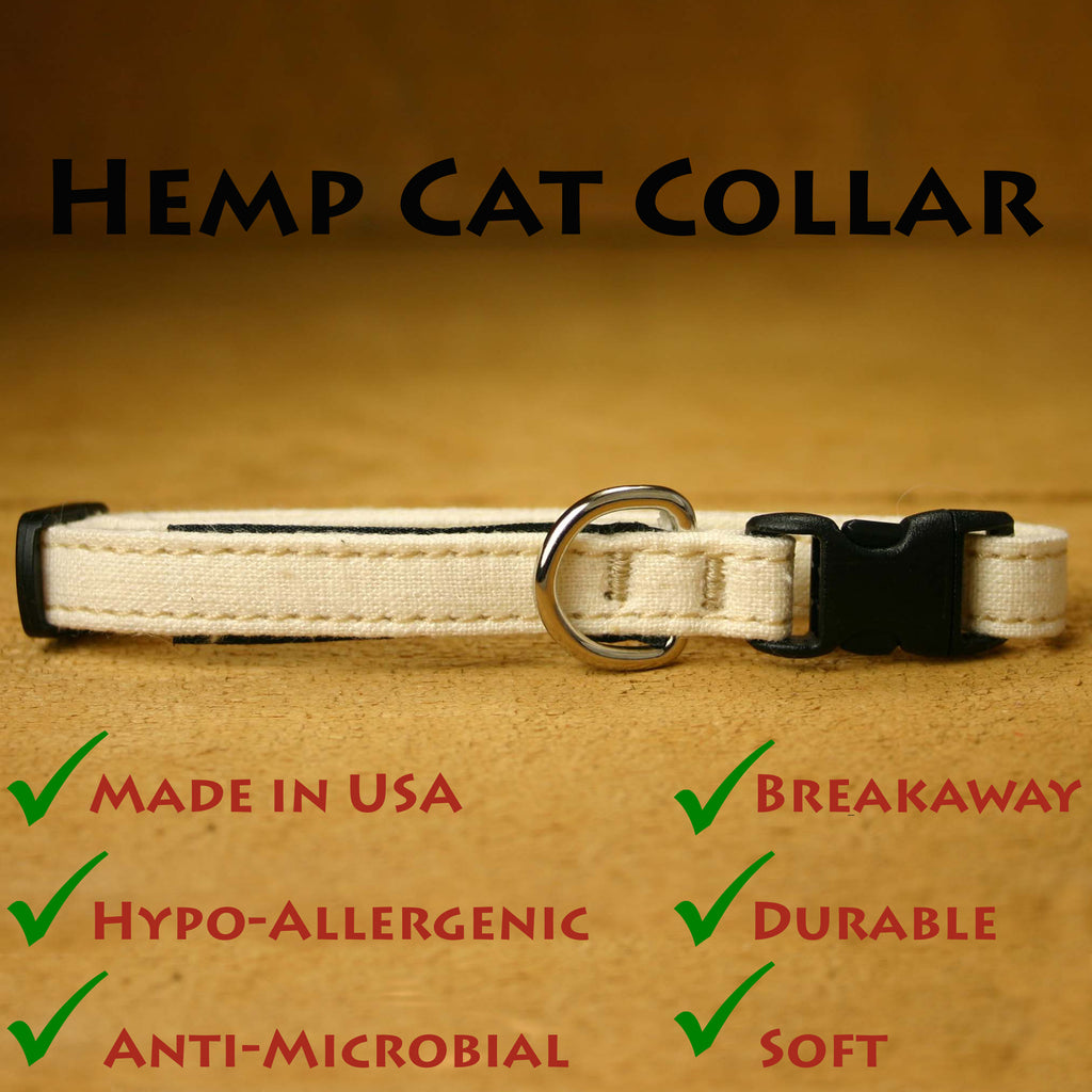 Hemp Cat Collar Natural with description