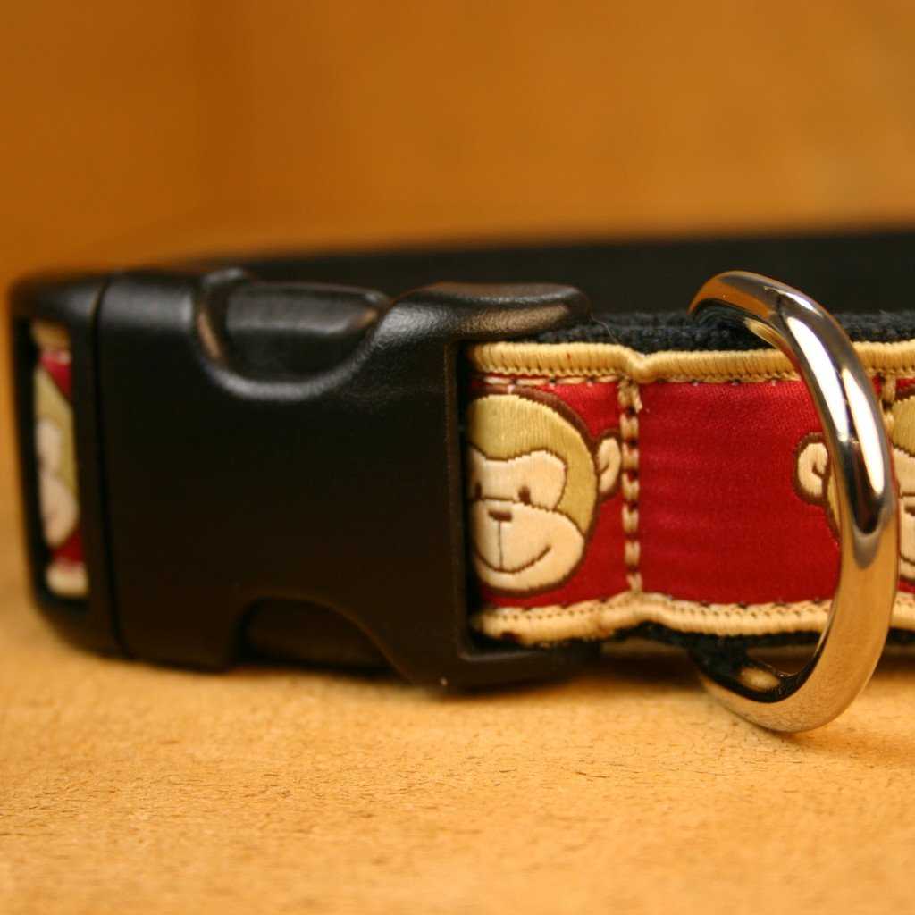 Hemp Dog Collar Garnet Monkey