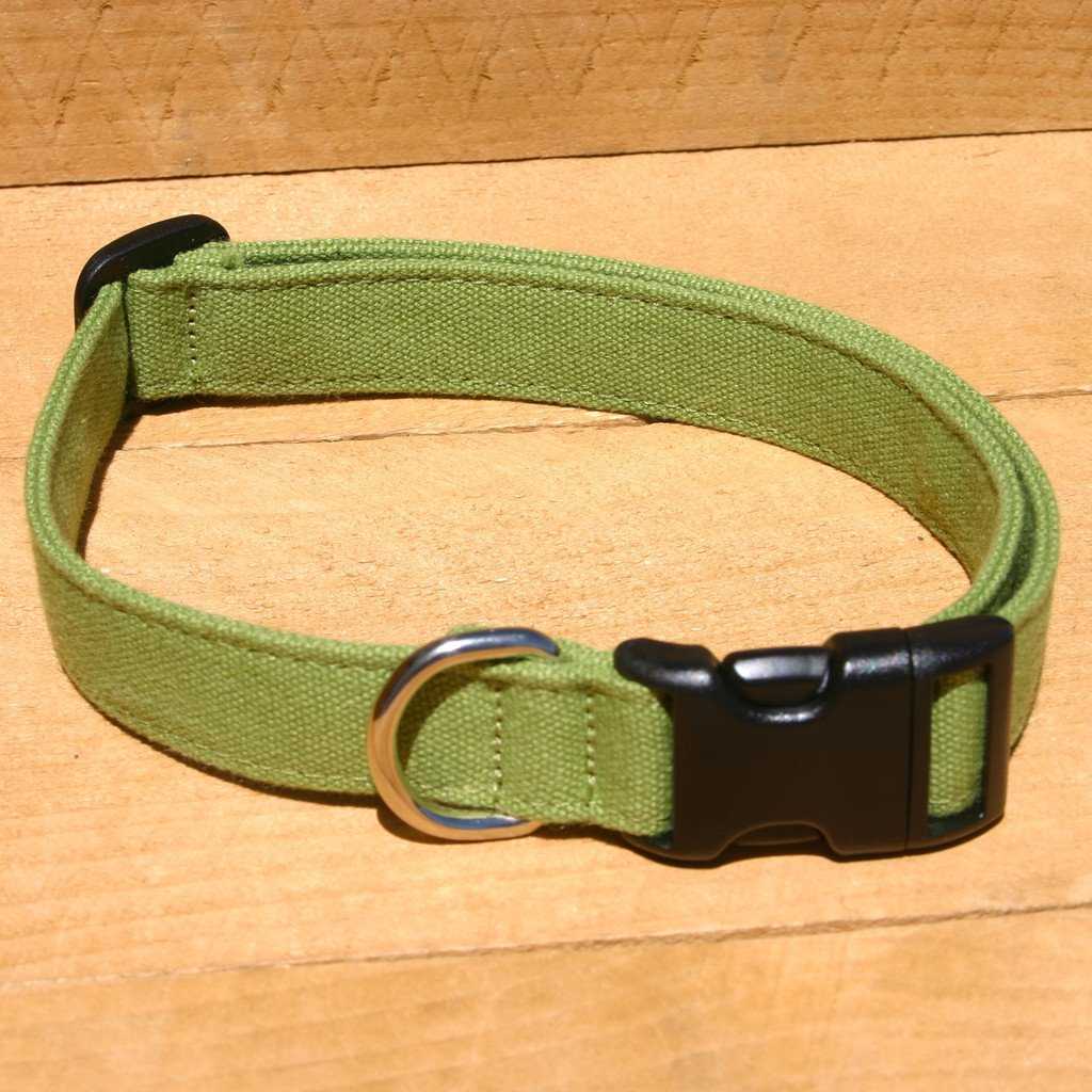 Hemp Dog Collar Green Basic