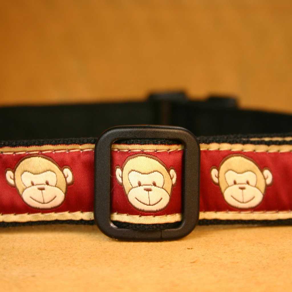 Hemp Dog Collar Garnet Monkey