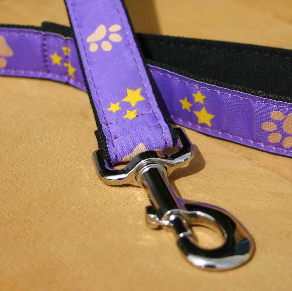 Hemp Dog Leash 6' Paws and Stars