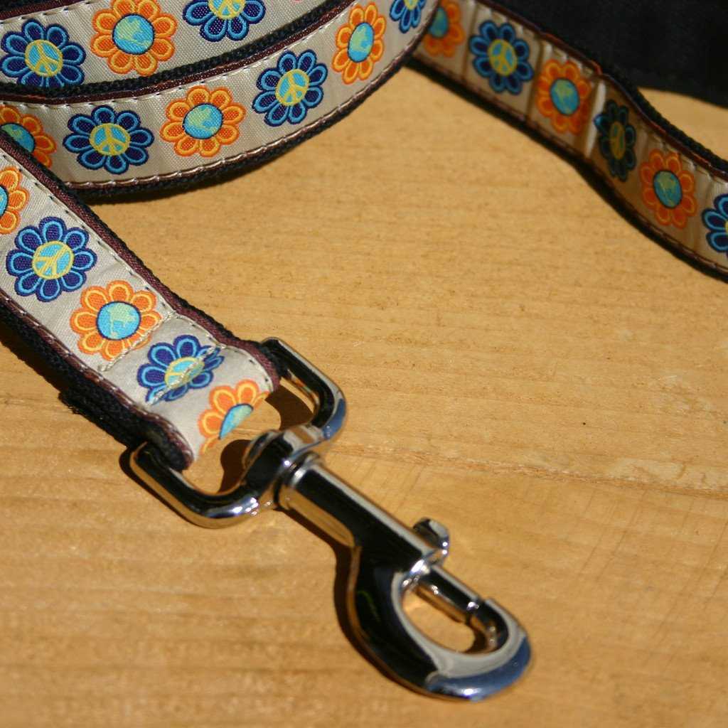 Hemp Dog Leash 6' World Peace ClickNGo