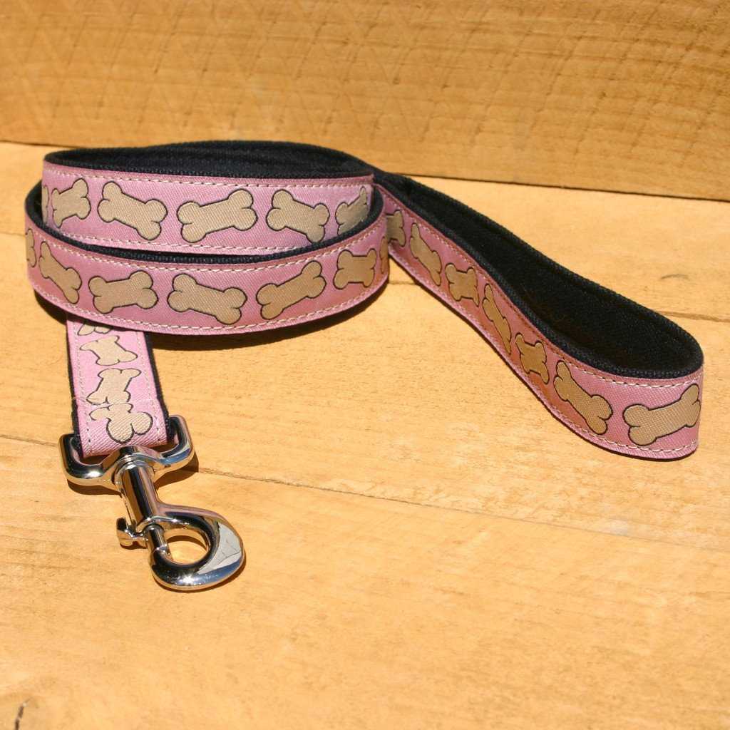 Hemp Dog Leash Pink Bones