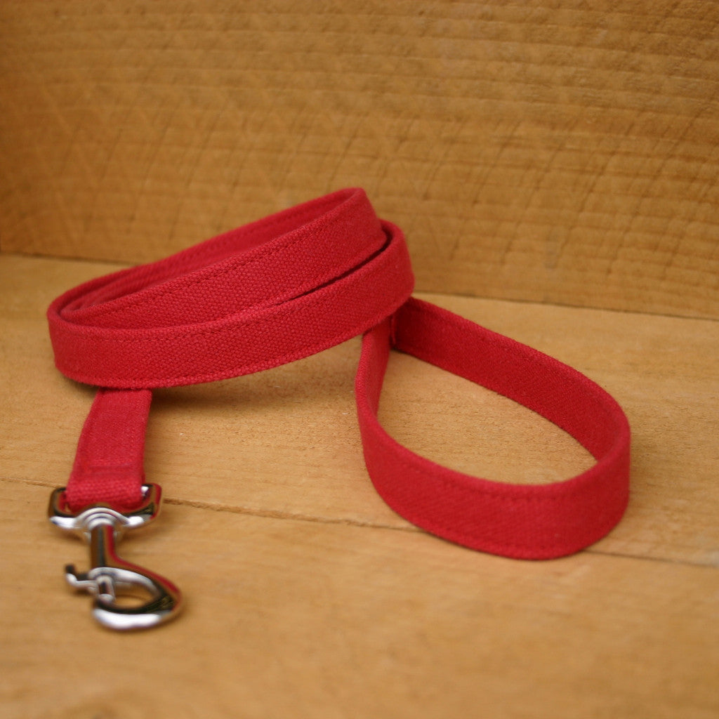 Hemp Dog Leash 6'Red Basic Canvas