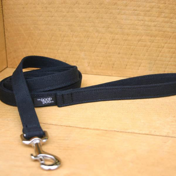 Hemp Dog Leash Black Canvas