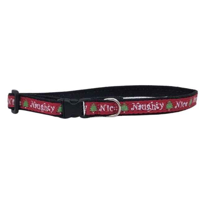 Holiday Naughty but Nice Hemp Dog Collar