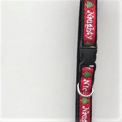 Holiday Naughty but Nice Hemp Dog Collar