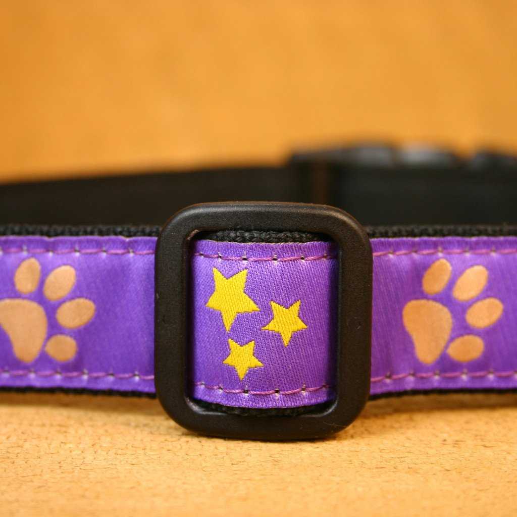 Hemp Dog Collar Paws and Stars