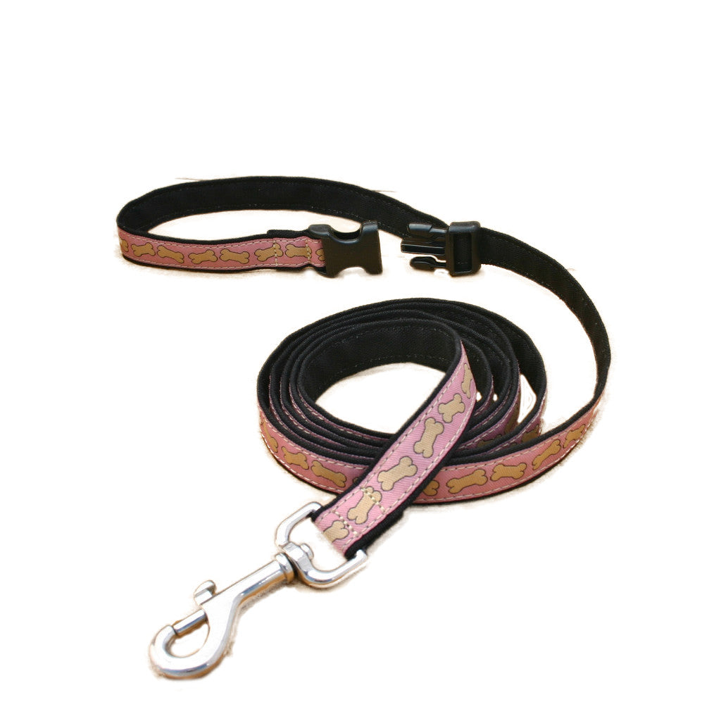 Hemp Pink Bones  ClickNGo Leash