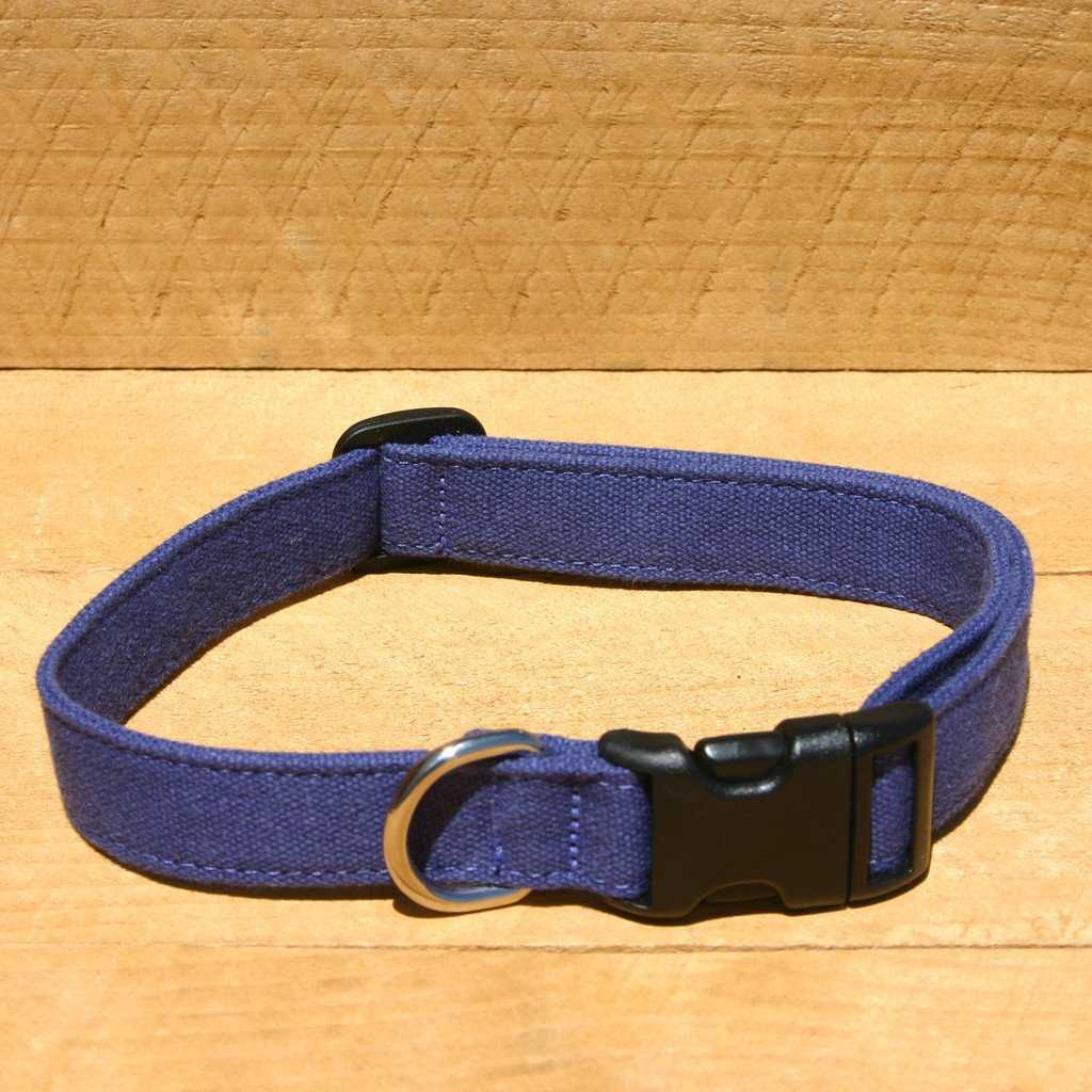 Hemp Dog Collar B;lue Basic