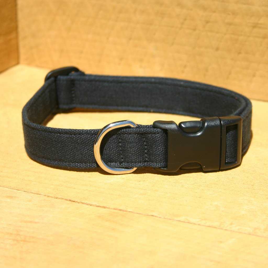 Hemp Dog Collar Black Basic