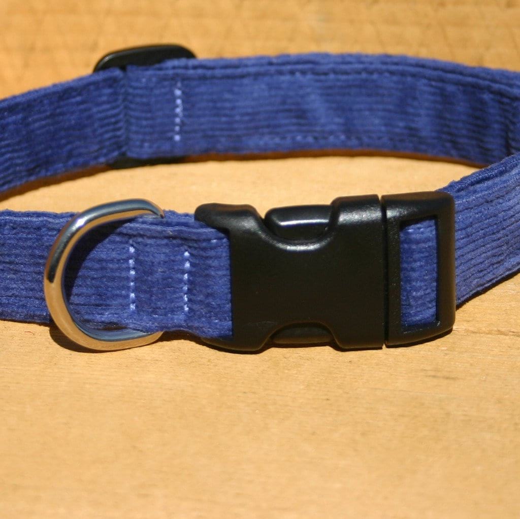 Hemp Dog Collar Blue Corduroy