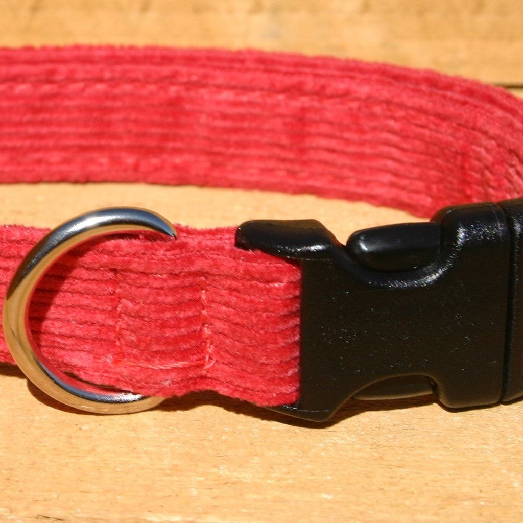 Hemp Dog Collar Red Corduroy
