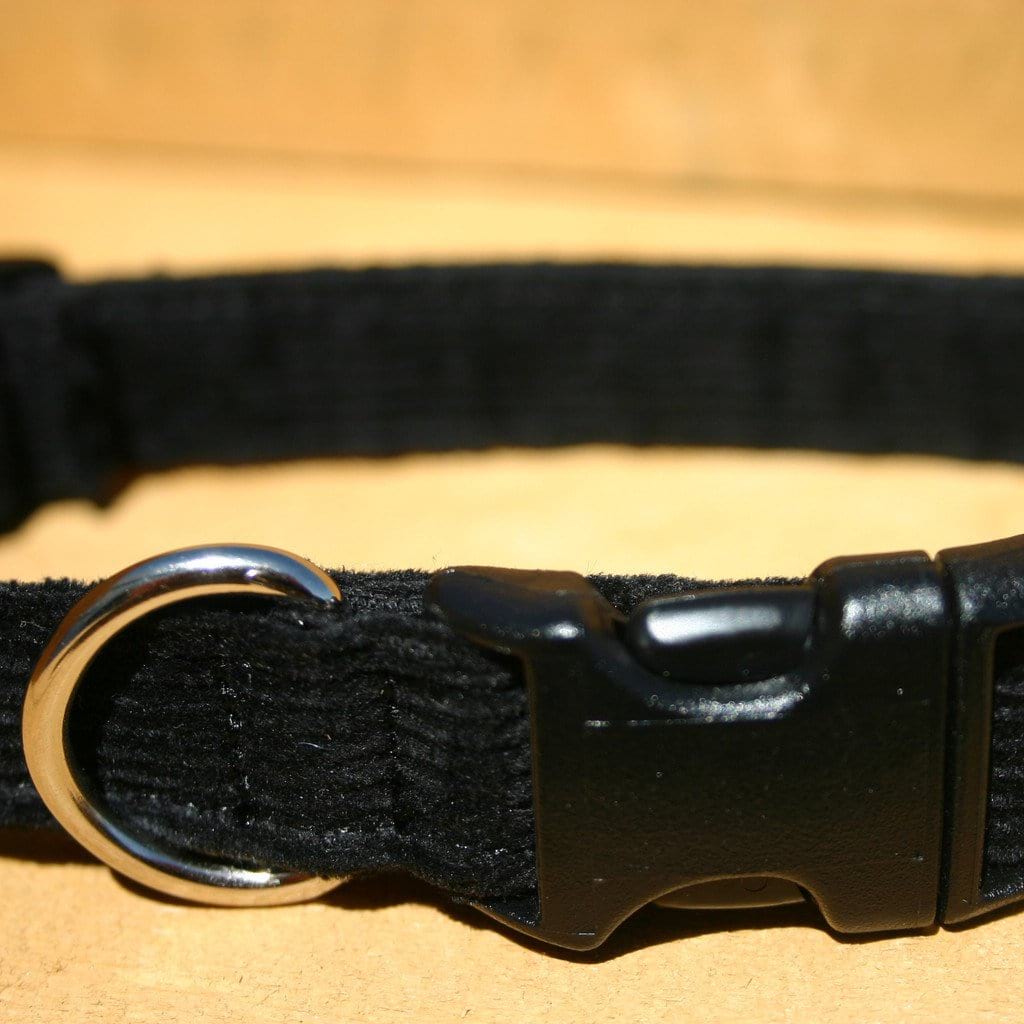 Hemp Dog Collar Black Corduroy