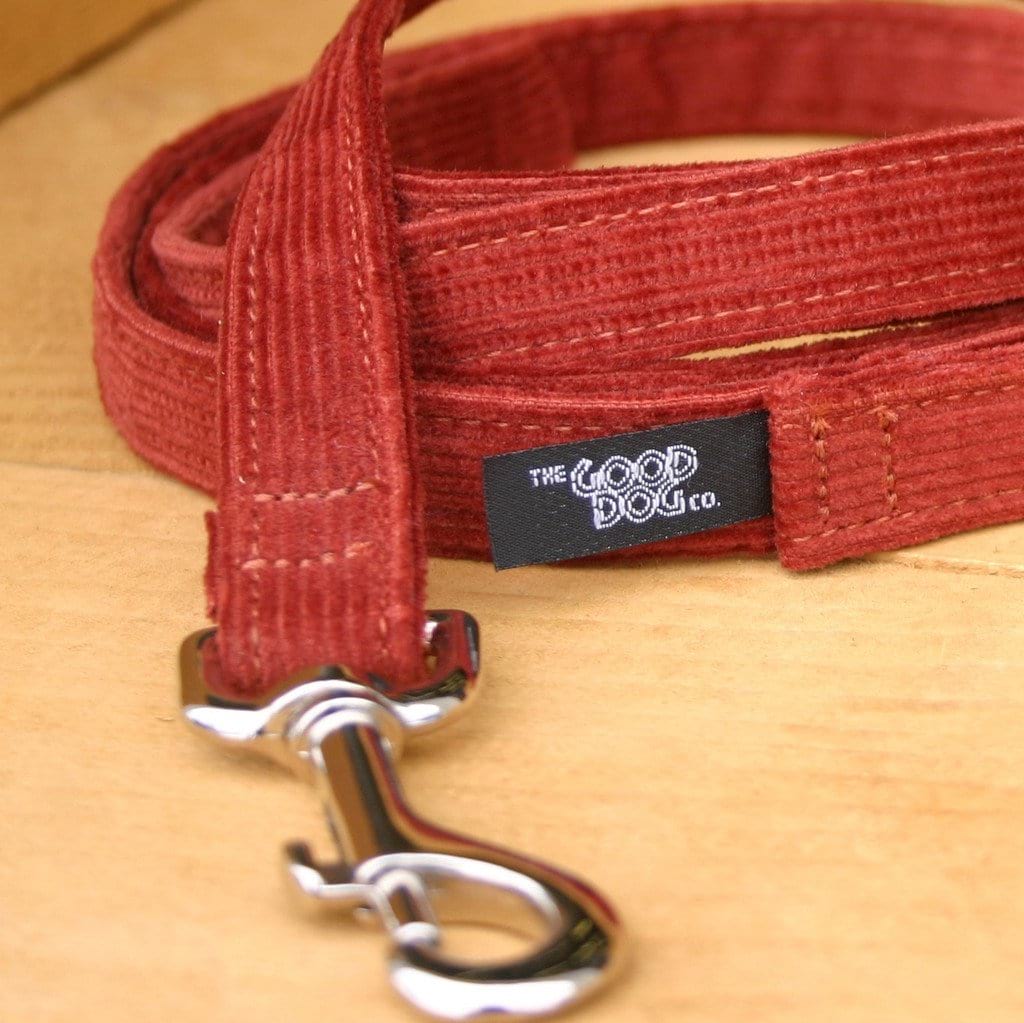 Hemp Dog Leash Rust Corduroy