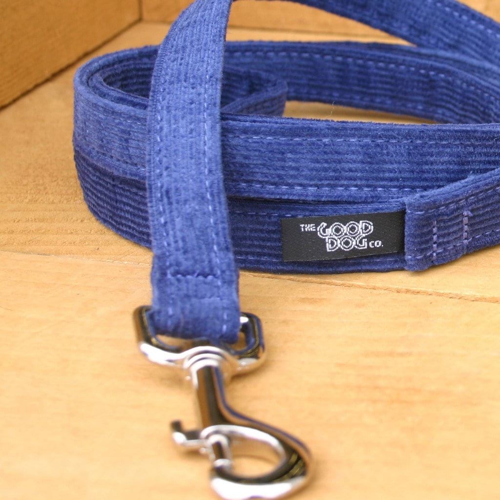 Hemp Dog Leash Blue Corduroy