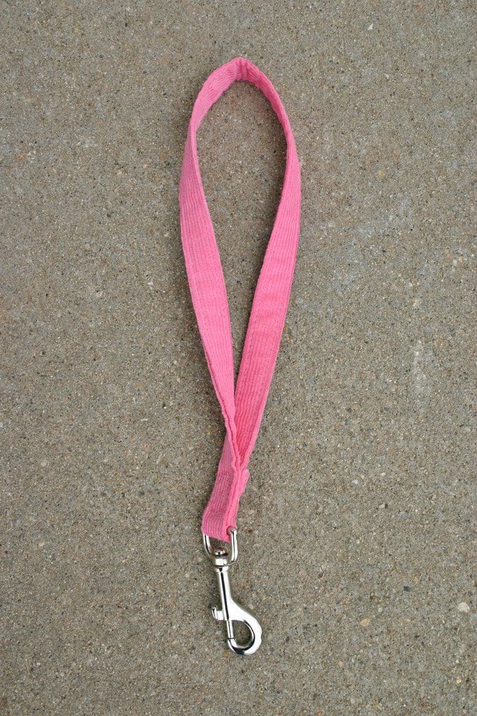 Hemp Dog Short Leash Pink Corduroy