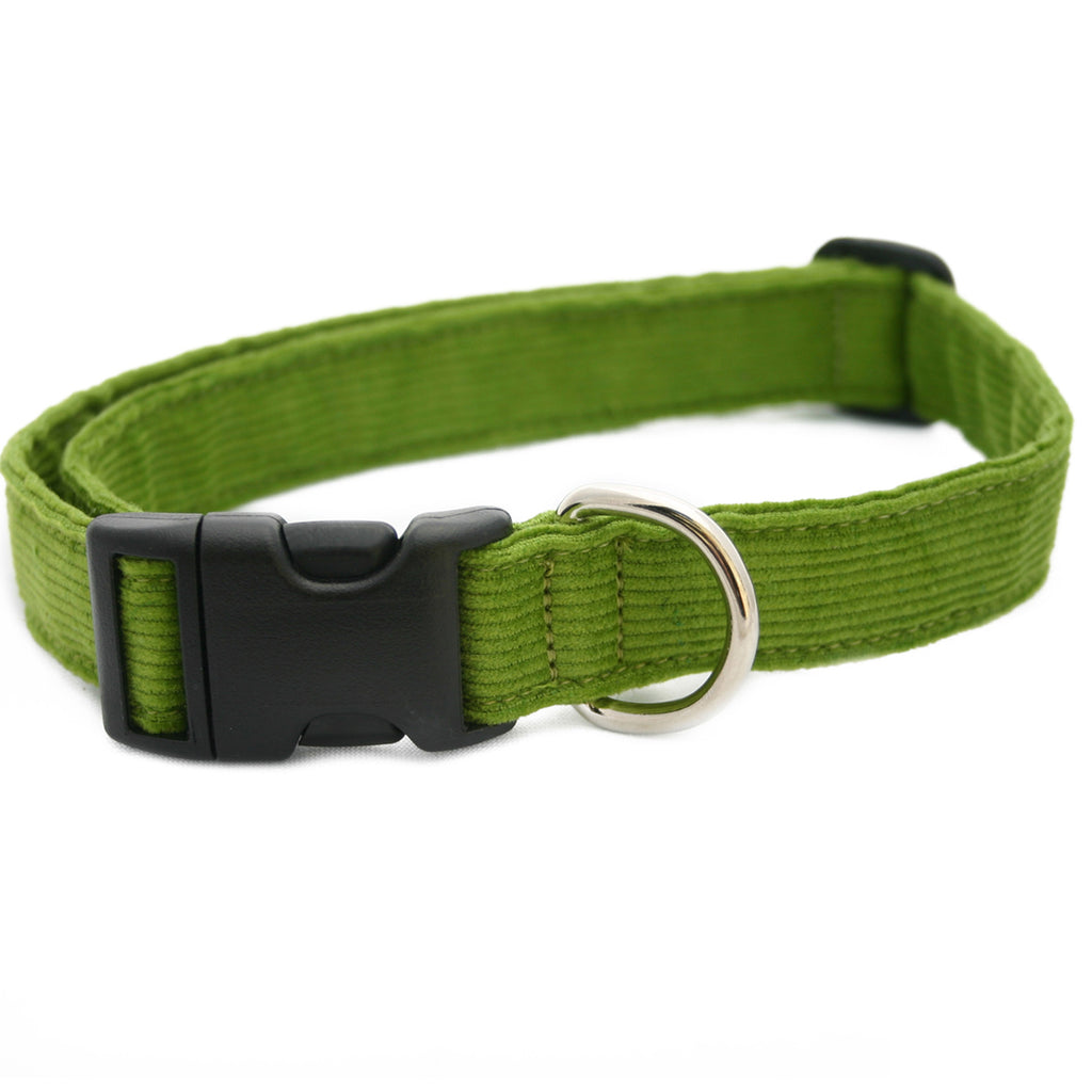 Avocado Corduroy Dog Collar