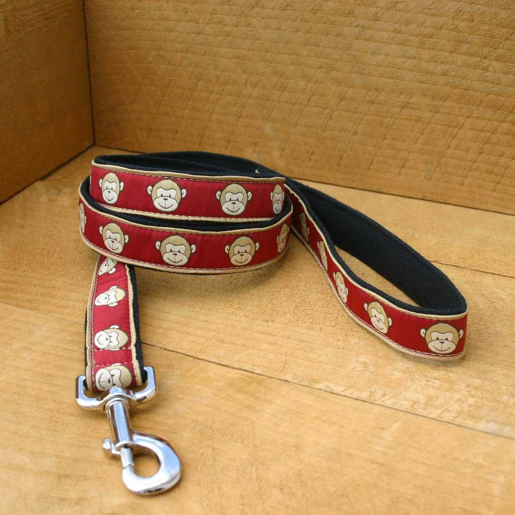 Hemp Dog Leash 6' Garnet Monkey