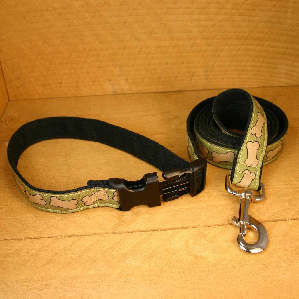 Hemp Dog Leash Pistachio Bones 6' ClicknGo