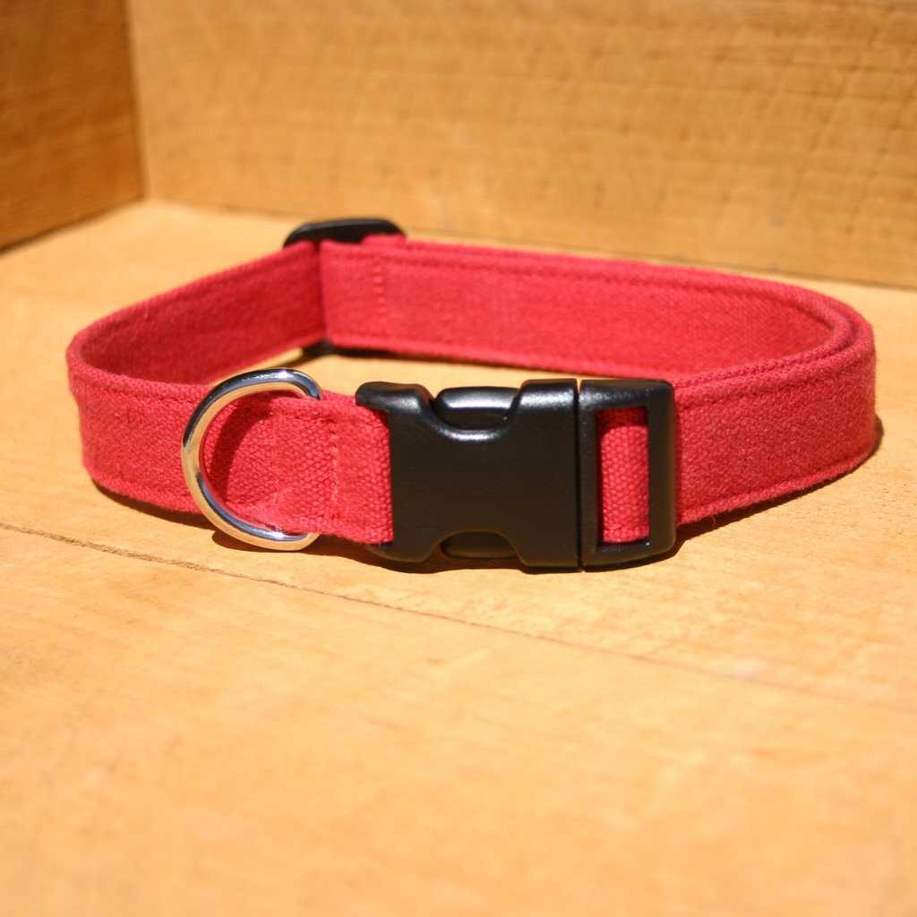 Hemp Dog Collar Red Basic