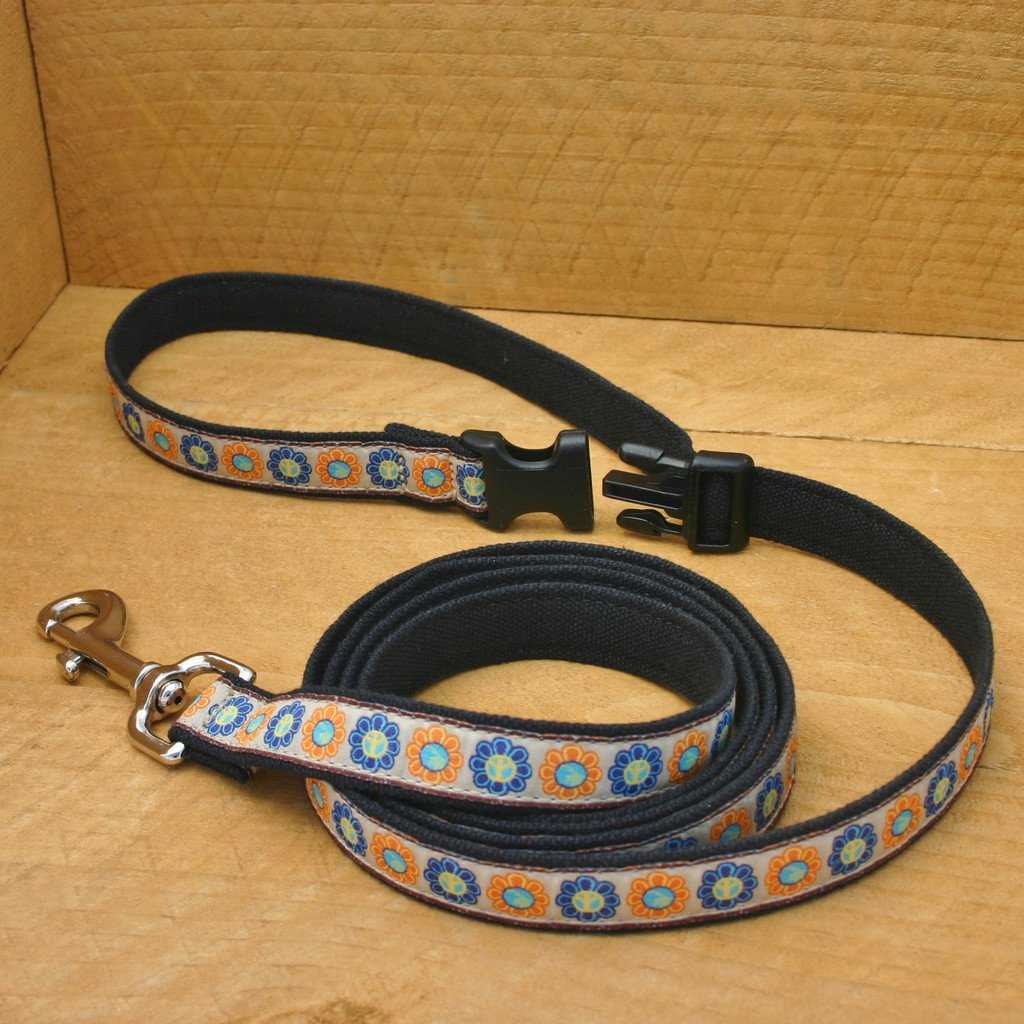 Hemp Dog Leash 6' World Peace ClickNGo